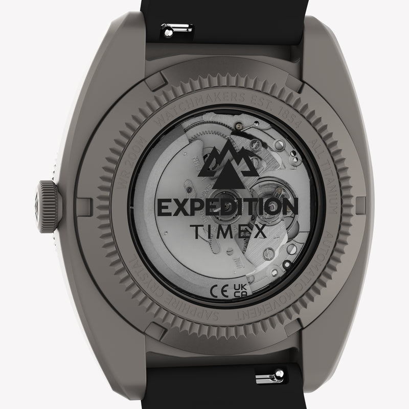 TIMEX Men's Titanium Case Black Rubber Strap, Black Dial | TW2Y63600