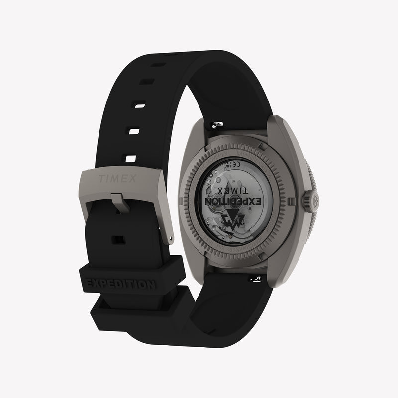 TIMEX Men's Titanium Case Black Rubber Strap, Black Dial | TW2Y63600