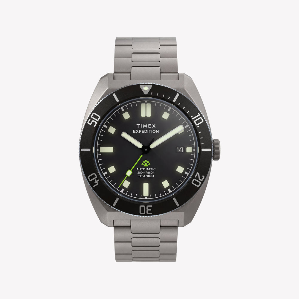 TIMEX Men's Titanium Bracelet, Black Dial | TW2Y63800
