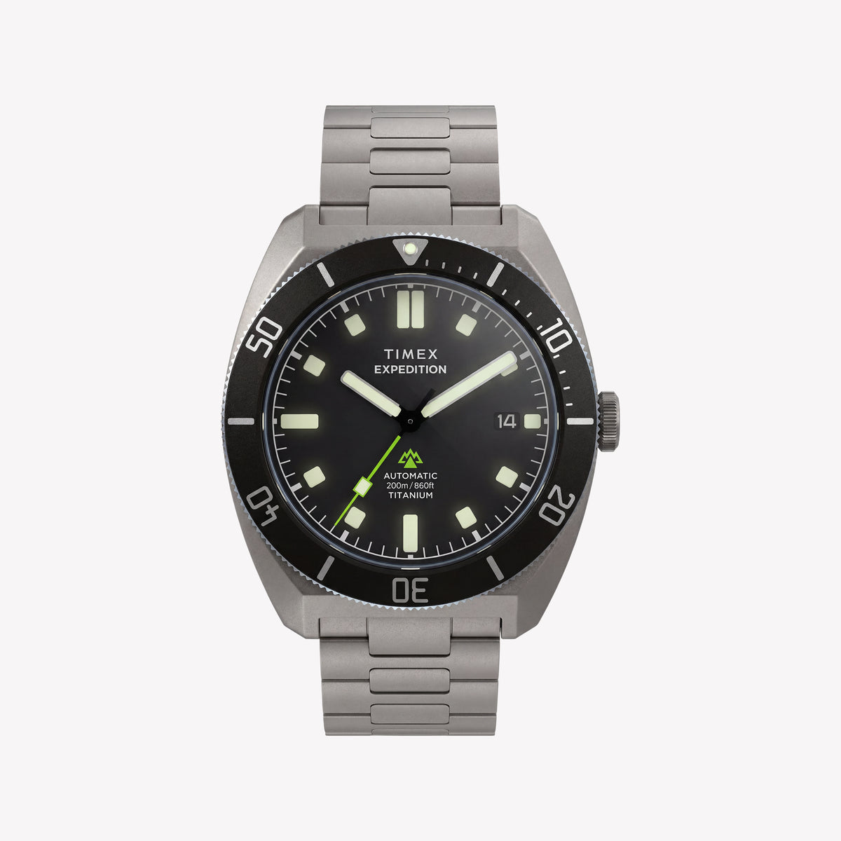 TIMEX Men's Titanium Bracelet, Black Dial | TW2Y63800