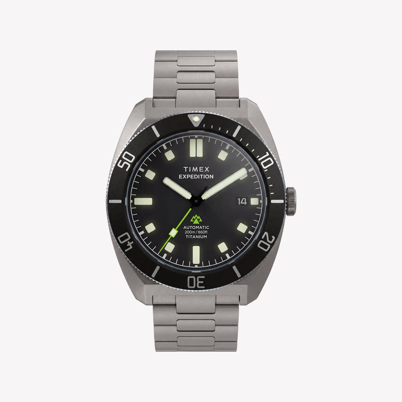 TIMEX Men's Titanium Bracelet, Black Dial | TW2Y63800