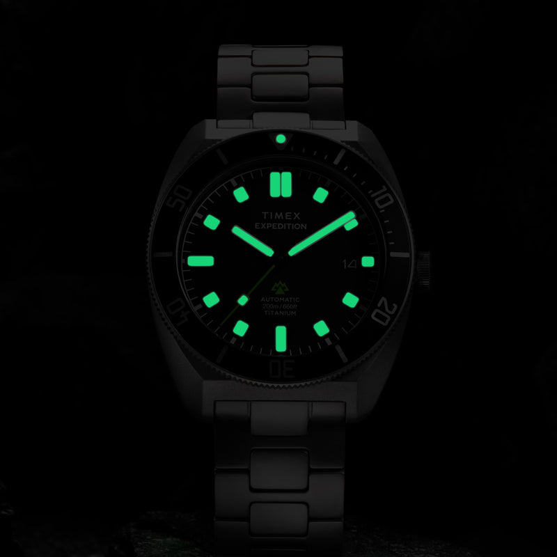 TIMEX Men's Titanium Bracelet, Black Dial | TW2Y63800