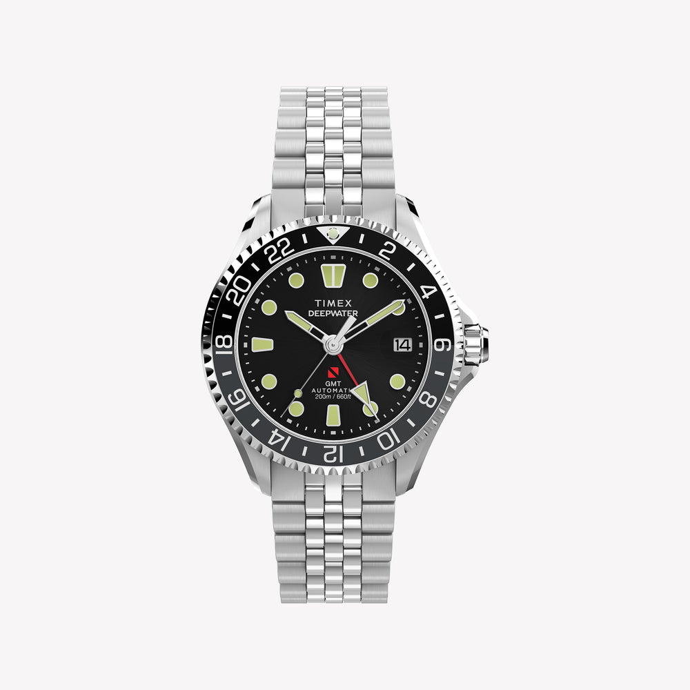 TIMEX Men's Silver-Tone Stainless Steel, Black Dial | TW2Y63900