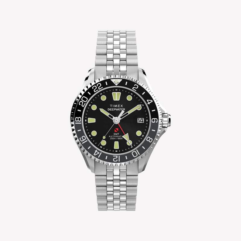 TIMEX Men's Silver-Tone Stainless Steel, Black Dial | TW2Y63900