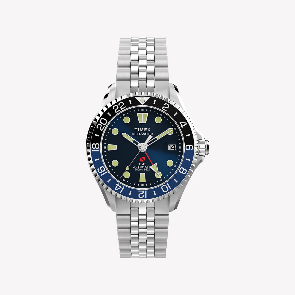 TIMEX Men's Silver-Tone Stainless Steel, Blue Dial | TW2Y64000