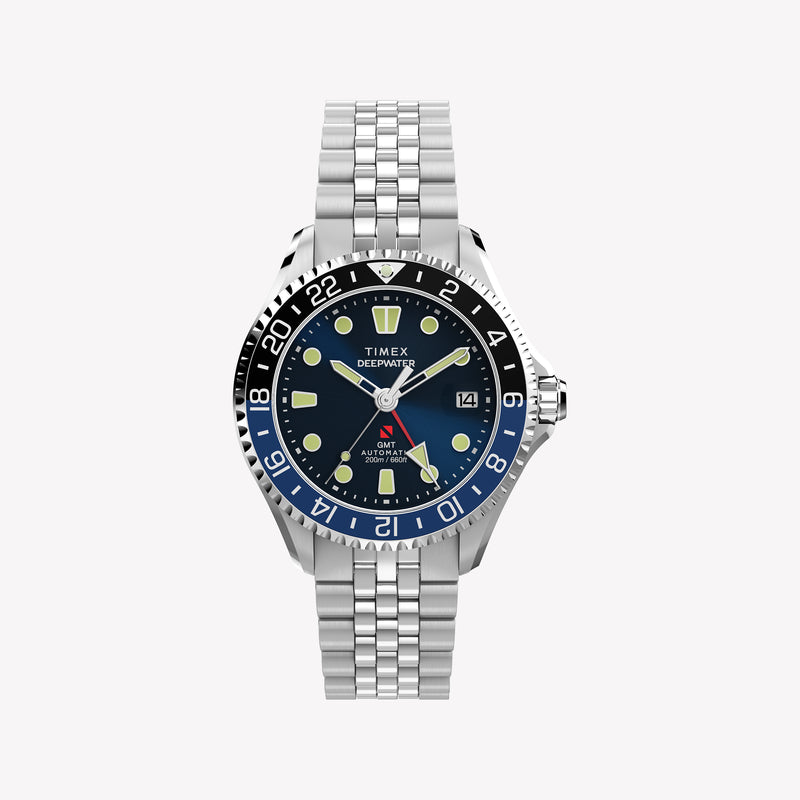 TIMEX Men's Silver-Tone Stainless Steel, Blue Dial | TW2Y64000