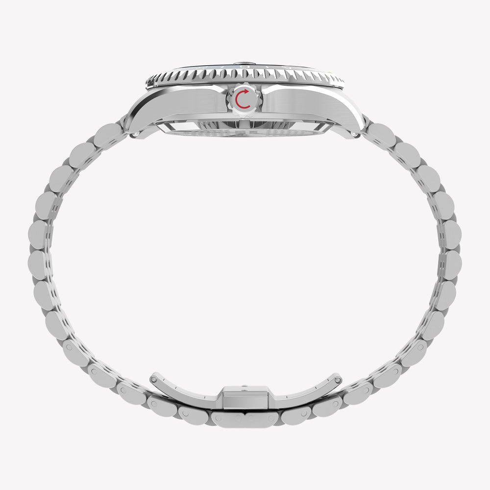 TIMEX Men's Silver-Tone Stainless Steel, Blue Dial | TW2Y64000