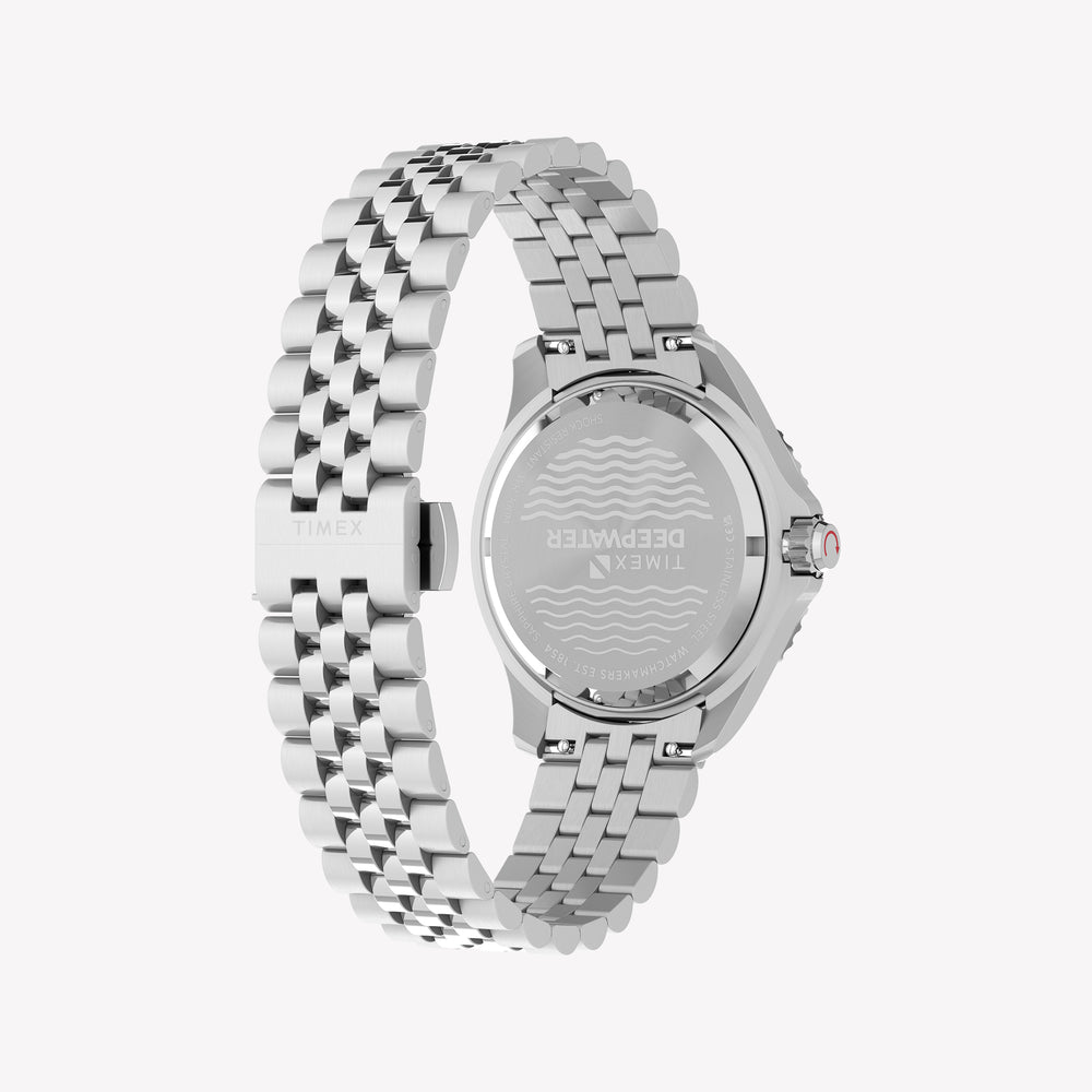 TIMEX Men's Silver-Tone Stainless Steel, Blue Dial | TW2Y64000