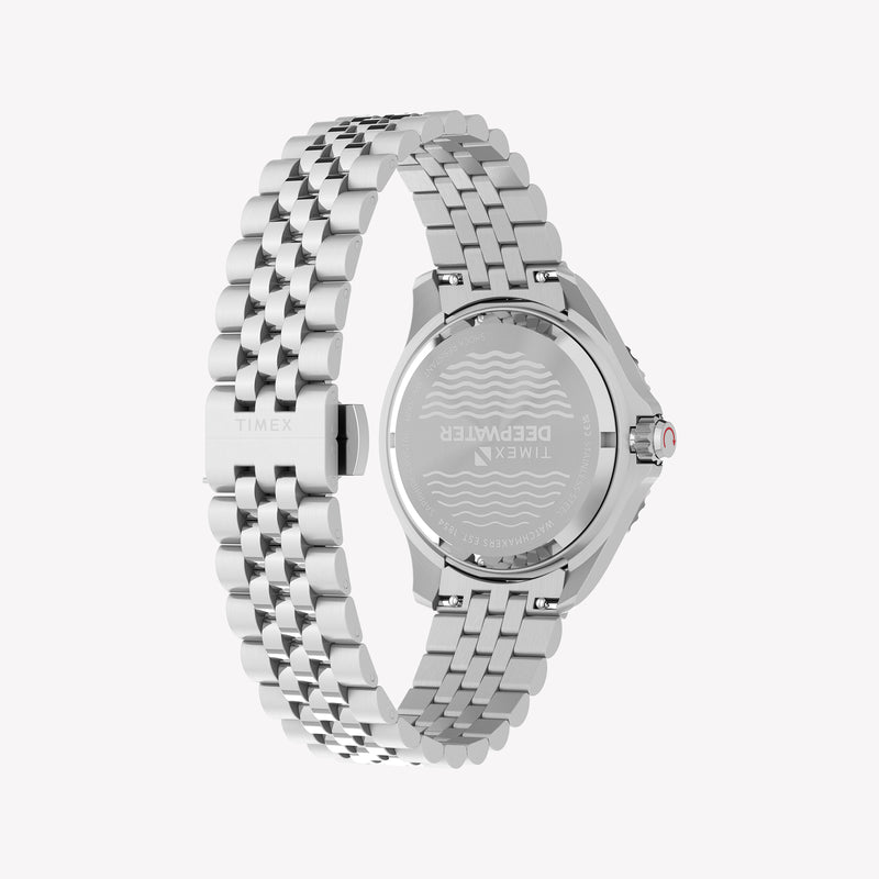 TIMEX Men's Silver-Tone Stainless Steel, Blue Dial | TW2Y64000