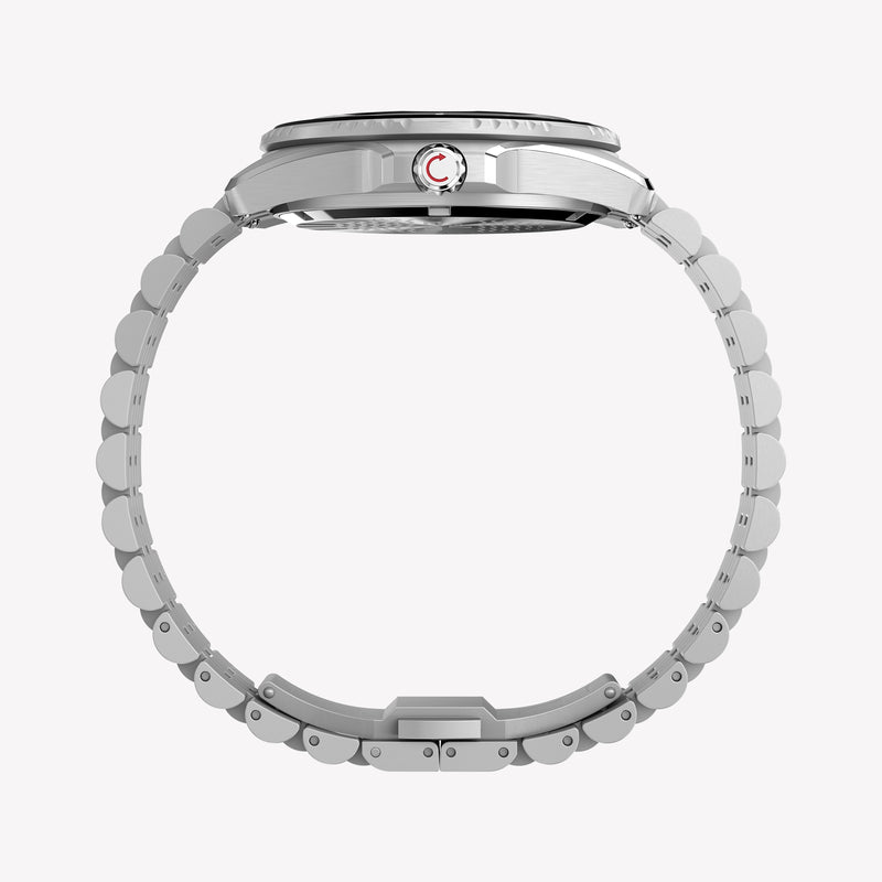 TIMEX Men's SS Silver-Tone, Black Dial | TW2Y64500