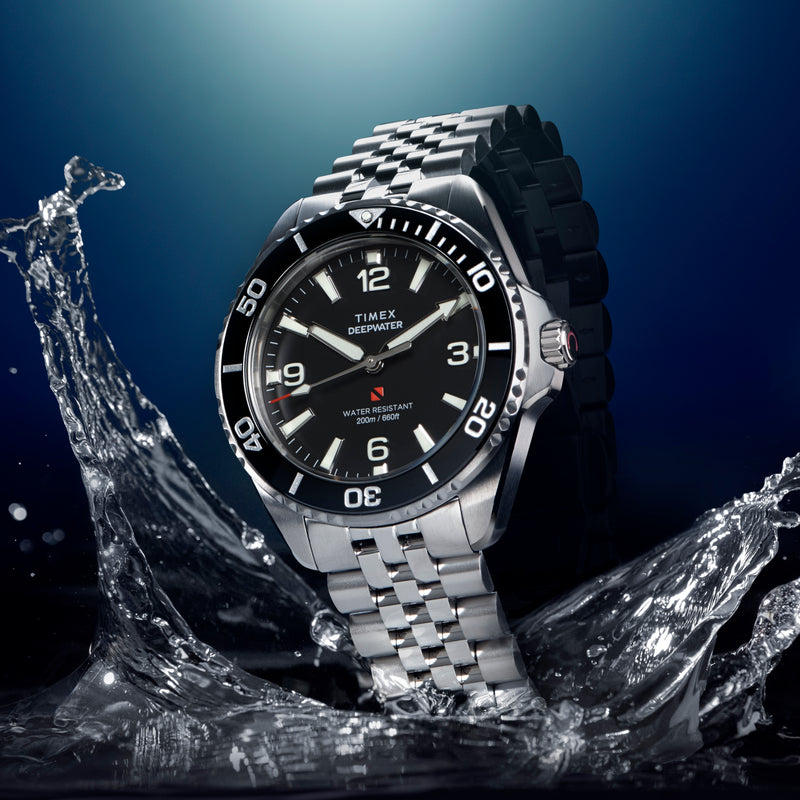 TIMEX Men's SS Silver-Tone, Black Dial | TW2Y64500