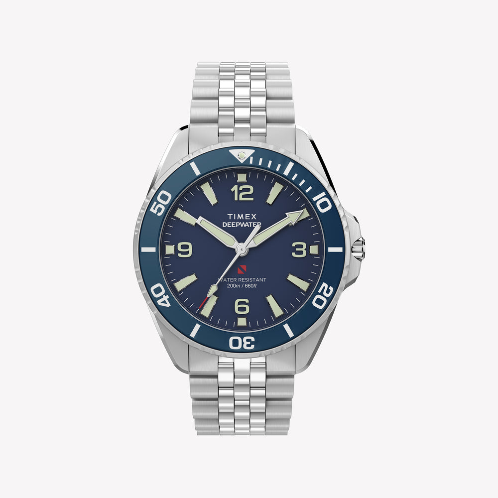 Timex Men's Silver-Tone Steel, Blue Dial | TW2Y64600