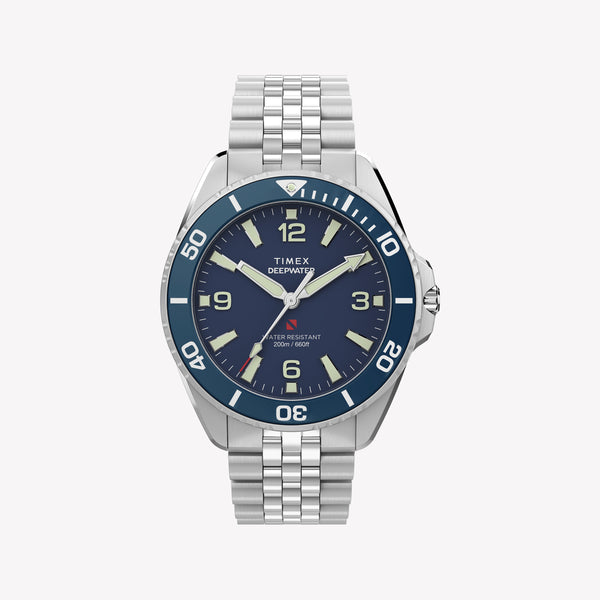 Timex Men's Silver-Tone Steel, Blue Dial | TW2Y64600