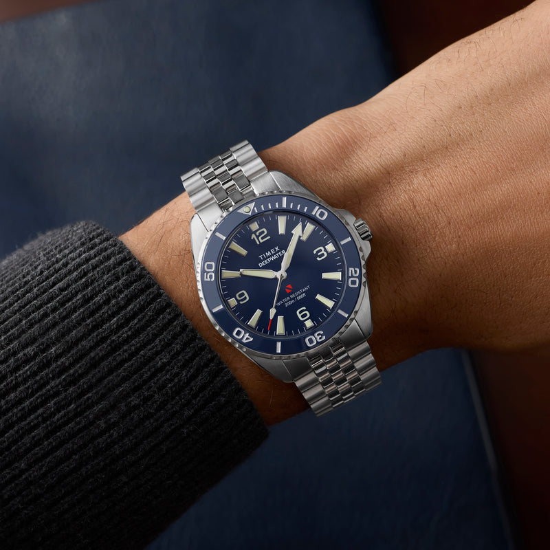 Timex Men's Silver-Tone Steel, Blue Dial | TW2Y64600