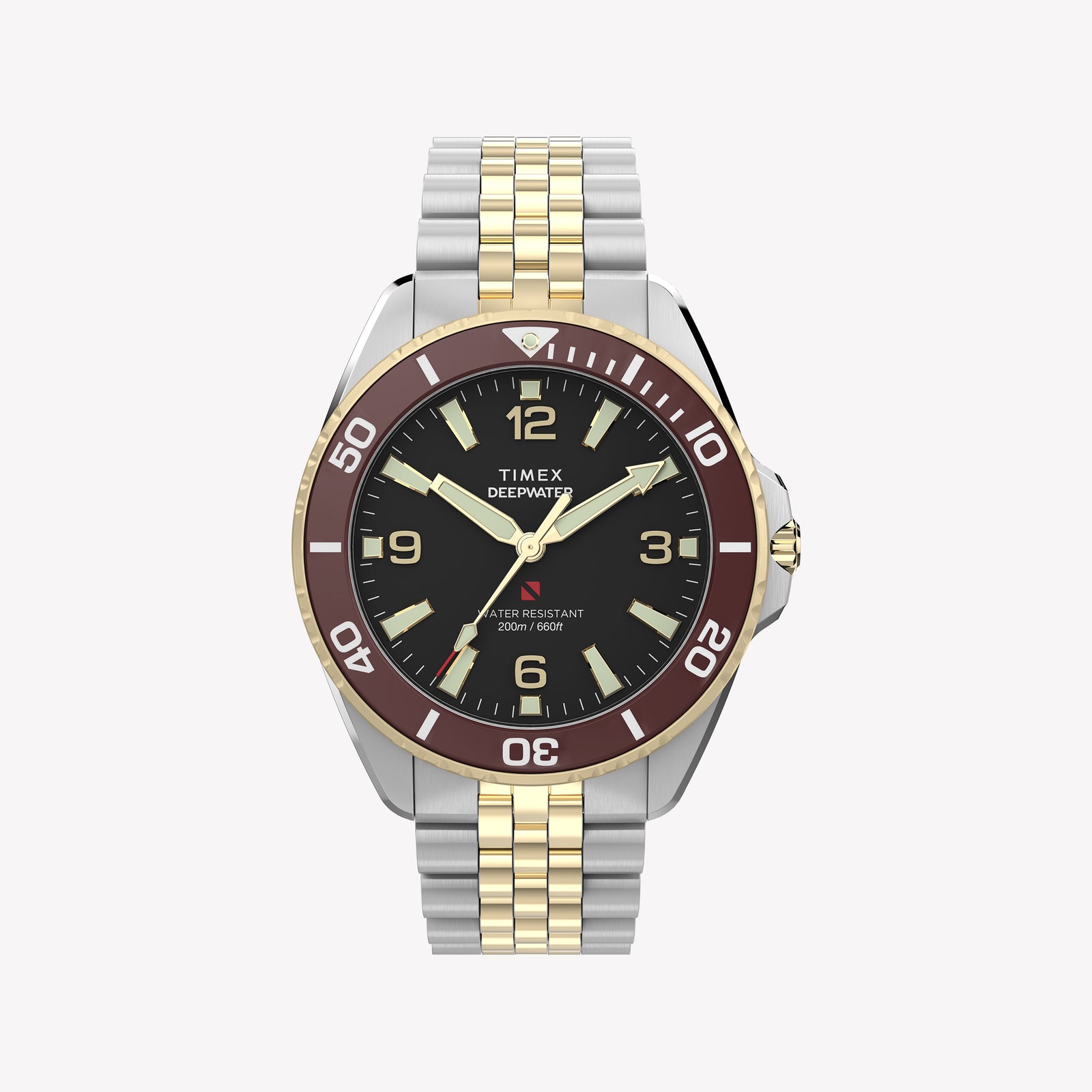 TIMEX Men's Steel Silver-Tone Two-Tone Black Dial | TW2Y64700