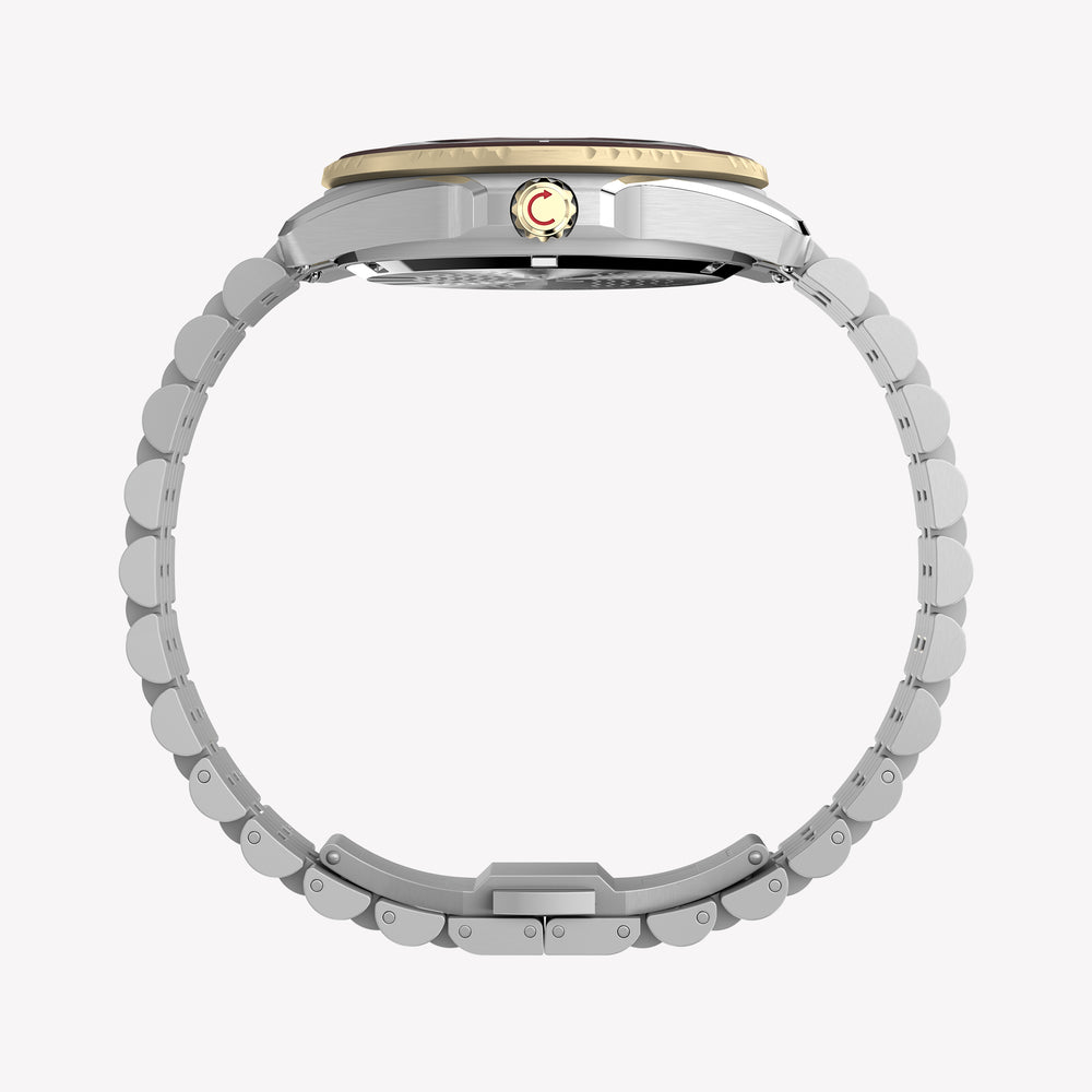 TIMEX Men's Steel Silver-Tone Two-Tone Black Dial | TW2Y64700