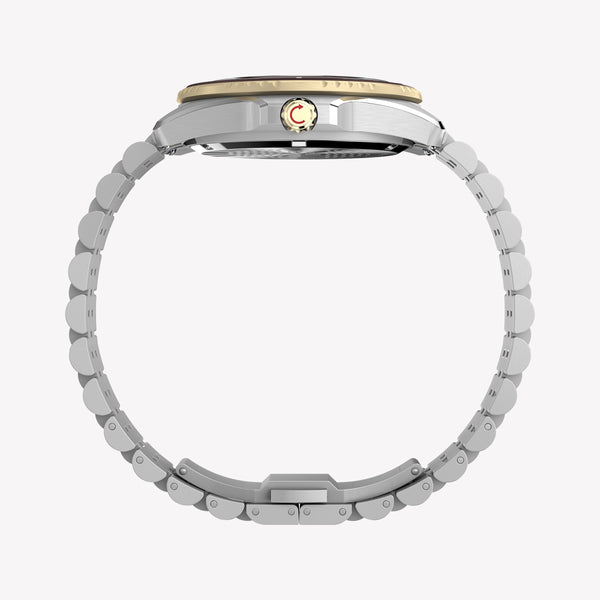 TIMEX Men's Steel Silver-Tone Two-Tone Black Dial | TW2Y64700