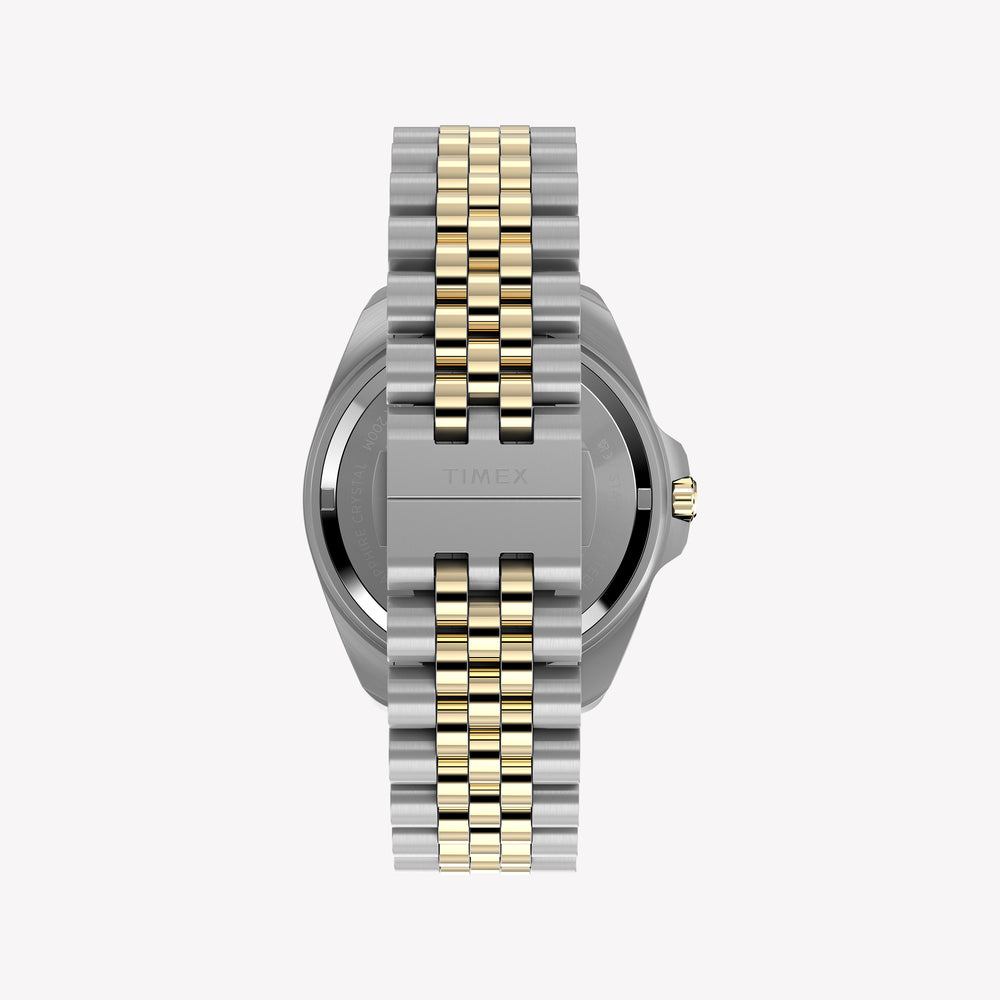 TIMEX Men's Steel Silver-Tone Two-Tone Black Dial | TW2Y64700