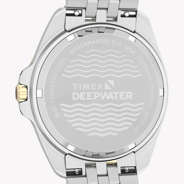 TIMEX Men's Steel Silver-Tone Two-Tone Black Dial | TW2Y64700