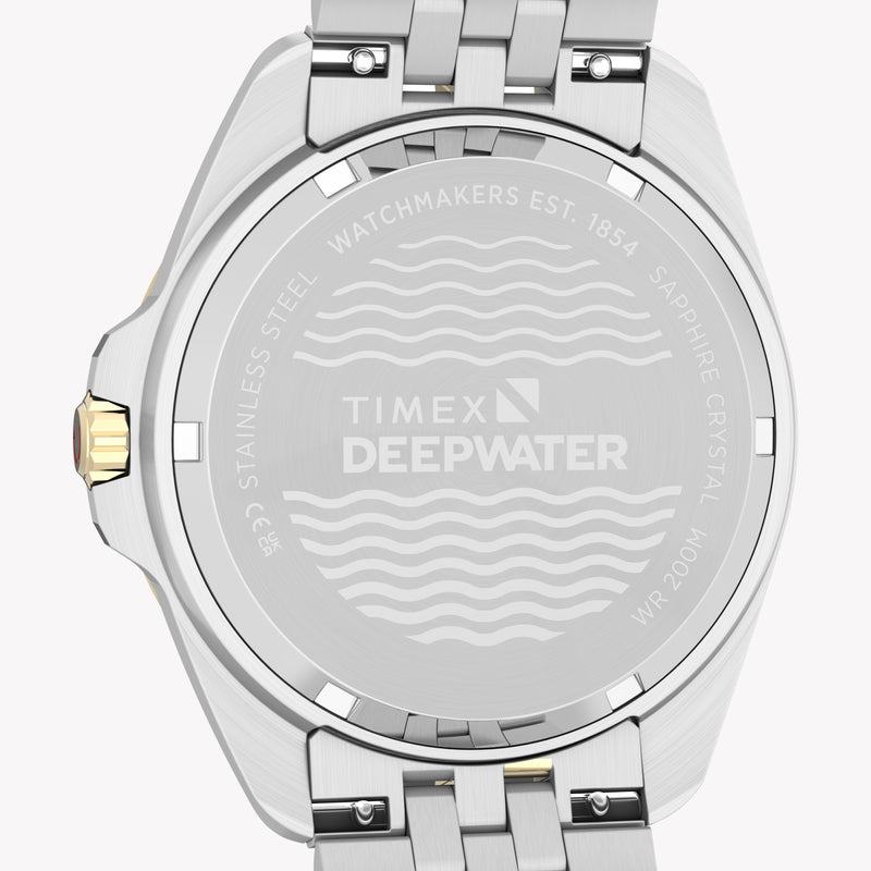 TIMEX Men's Steel Silver-Tone Two-Tone Black Dial | TW2Y64700