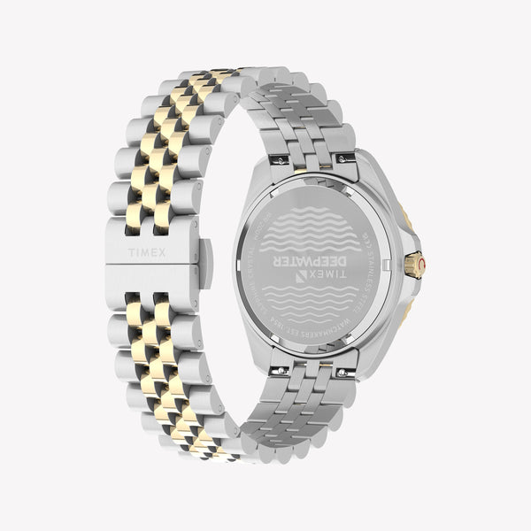 TIMEX Men's Steel Silver-Tone Two-Tone Black Dial | TW2Y64700