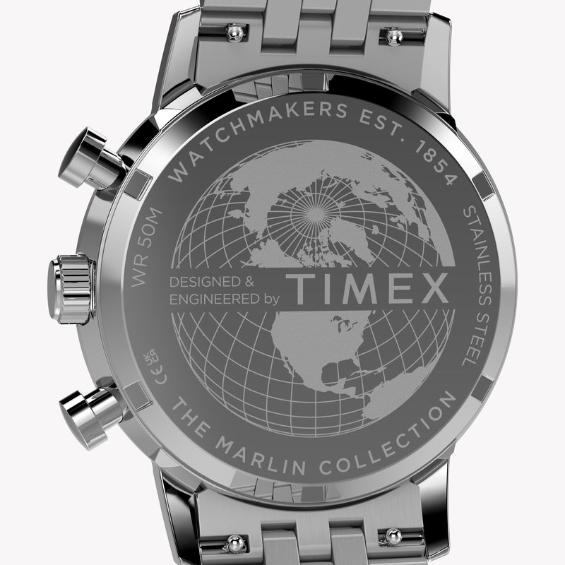 TIMEX Men's Stainless Steel Silver-Tone, Blue Dial | TW2Y66500