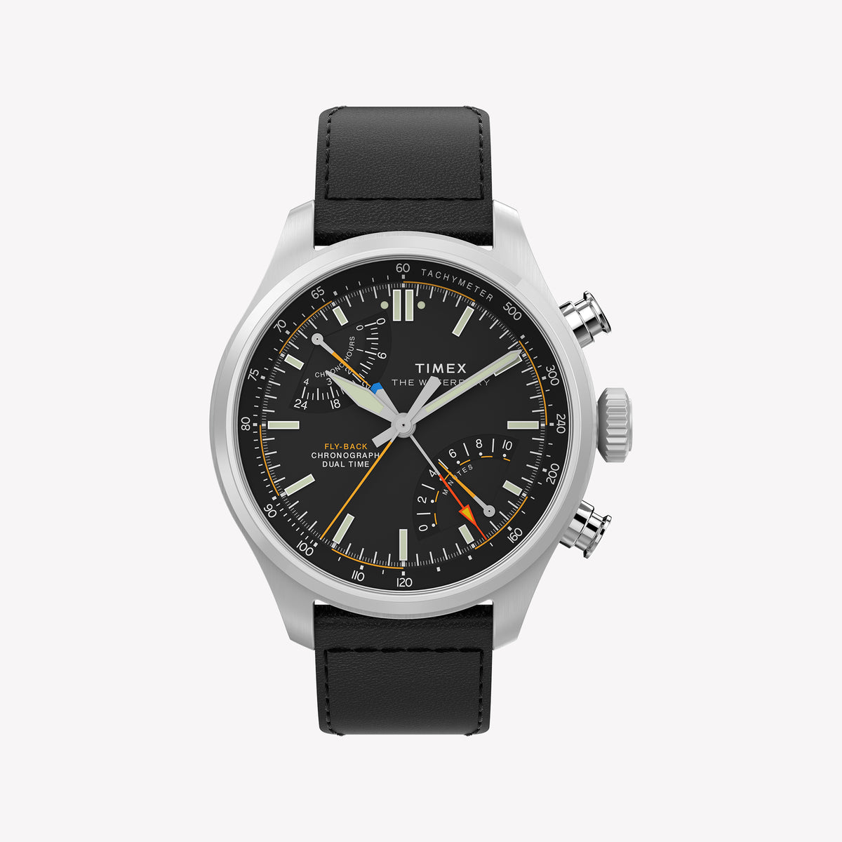 TIMEX Men's Black Leather, Black Dial | TW2Y70000