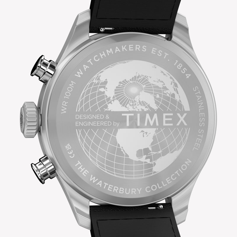 TIMEX Men's Black Leather, Black Dial | TW2Y70000
