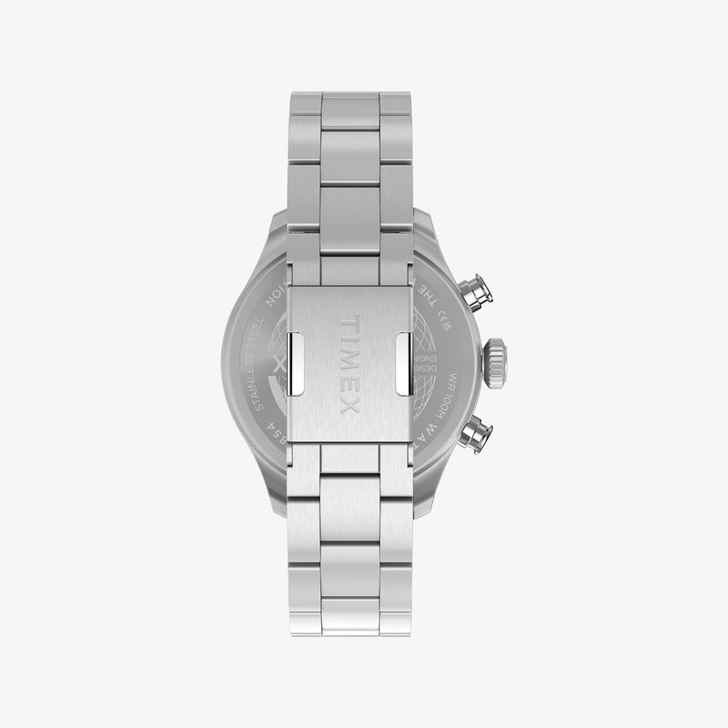 TIMEX Men's Silver-Tone Stainless Steel, Black Dial | TW2Y70200