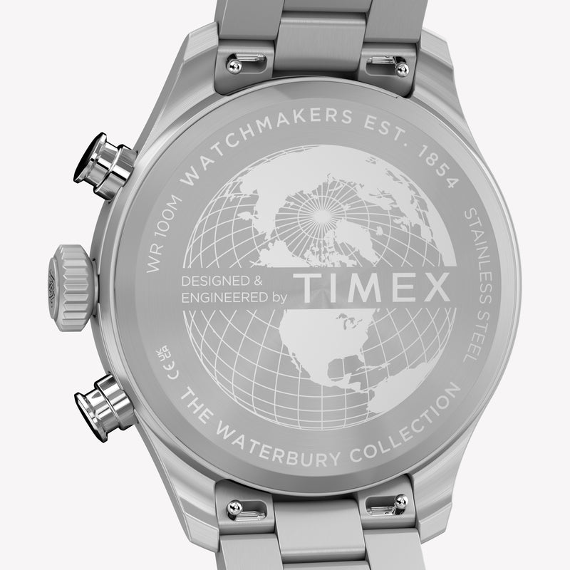 TIMEX Men's Silver-Tone Stainless Steel, Black Dial | TW2Y70200