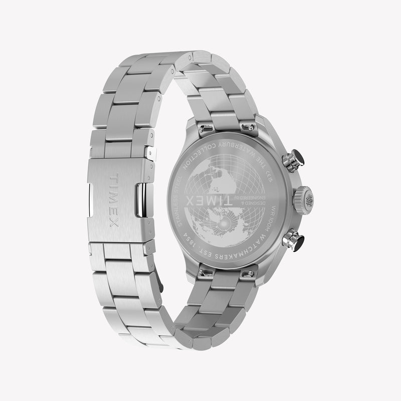 TIMEX Men's Silver-Tone Stainless Steel, Black Dial | TW2Y70200
