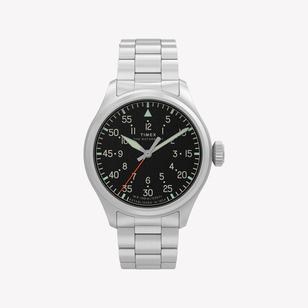 Timex Men's Silver-Tone Stainless, Black Dial | TW2Y70300