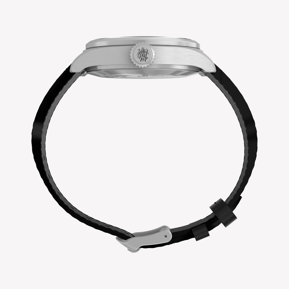 TIMEX Men's Silver-Tone SS, Black Lthr | TW2Y70400