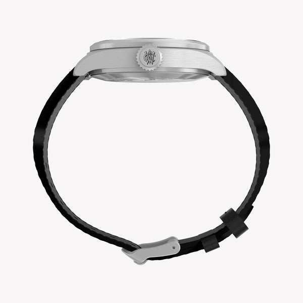 TIMEX Men's Silver-Tone SS, Black Lthr | TW2Y70400