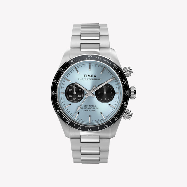 TIMEX Men's Silver-Tone Stainless Steel, Blue Dial | TW2Y70500