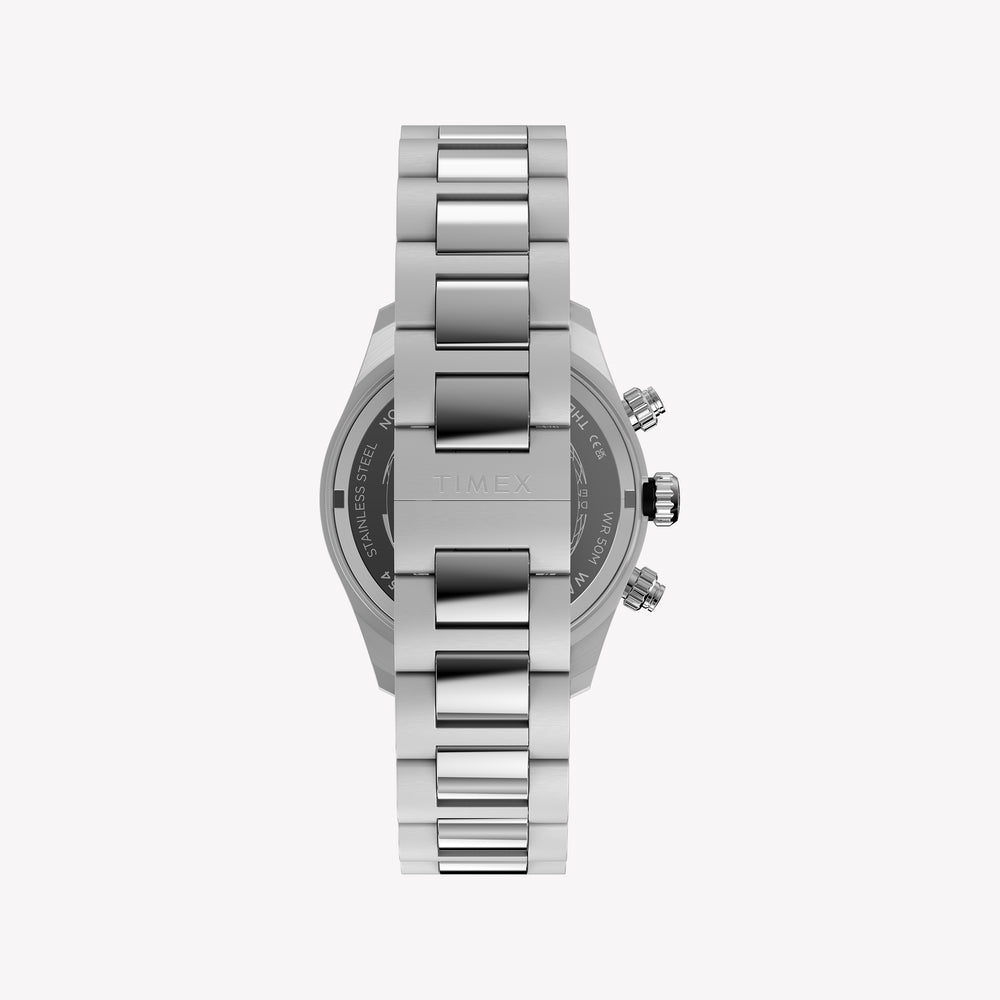 TIMEX Men's Silver-Tone Stainless Steel, Blue Dial | TW2Y70500