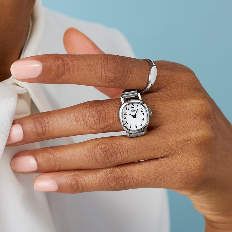 Timex Women's Silver-Tone Steel, White Dial | TW2Y70700