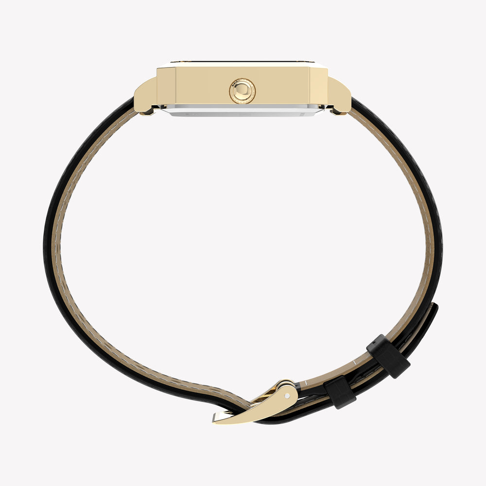 Timex Women's Gold-Tone, Black Leather | TW2Y71900