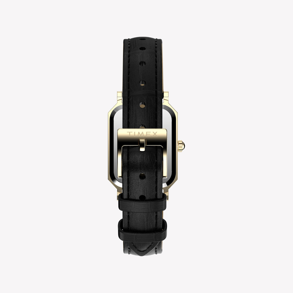 Timex Women's Gold-Tone, Black Leather | TW2Y71900
