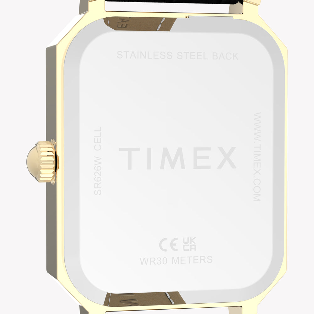 Timex Women's Gold-Tone, Black Leather | TW2Y71900