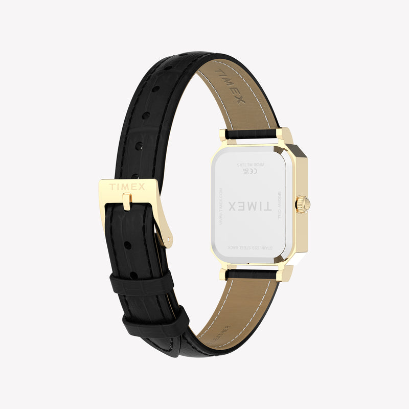 Timex Women's Gold-Tone, Black Leather | TW2Y71900