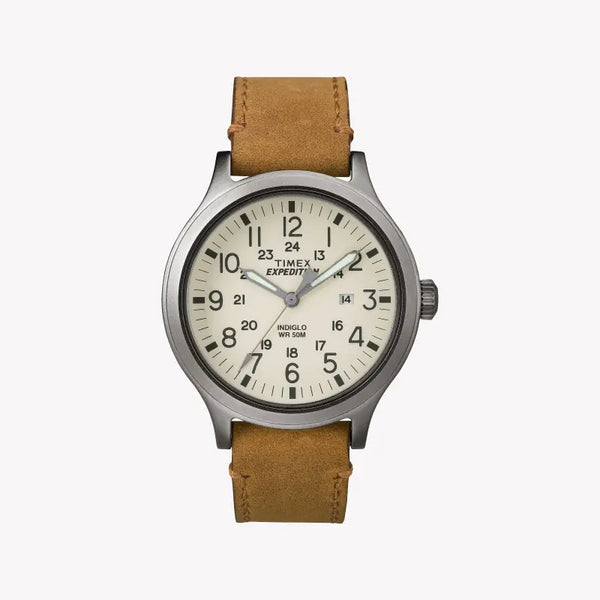 Timex Expedition Scout Tw4b06500 - Men's Rugged Leather Watch With Indiglo Night-Light & Durable Brass Design by i-watch