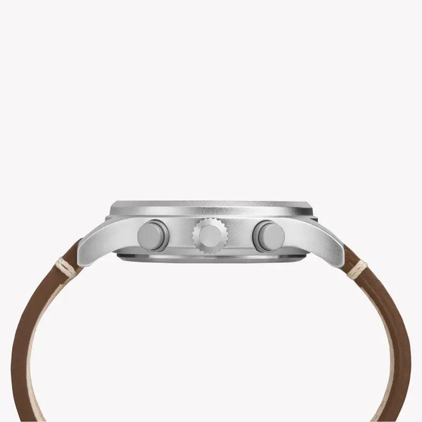 Timex Men's Brass Watch, Tan Leather, Off White Dial | Tw4b09200