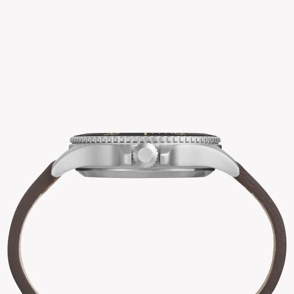 Timex Men's Tan Leather Watch, Off White Dial | Tw4b10600