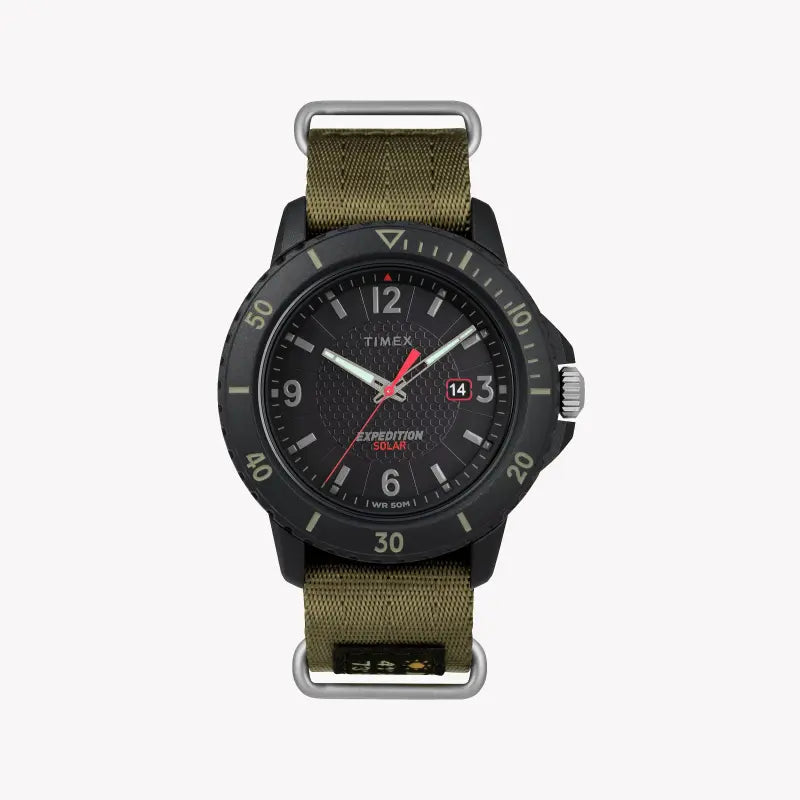 Timex Expedition Gallatin Solar Tw4b14500 - Men's Green Fabric & Black Dial Adventure Watch by i-watch