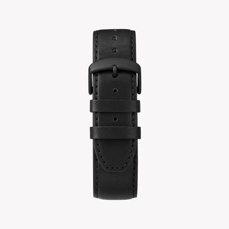 Timex Men's Black Leather Watch, Black Dial | Tw4b14700