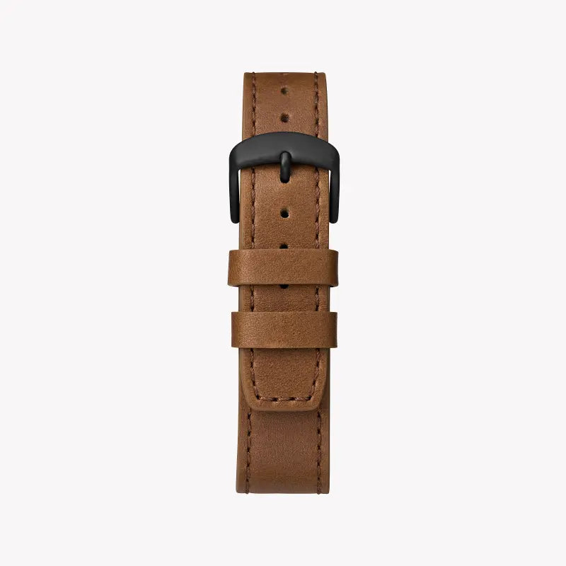 Timex Men's Brass Black Dial Watch, Brown Leather Strap | Tw4b17400