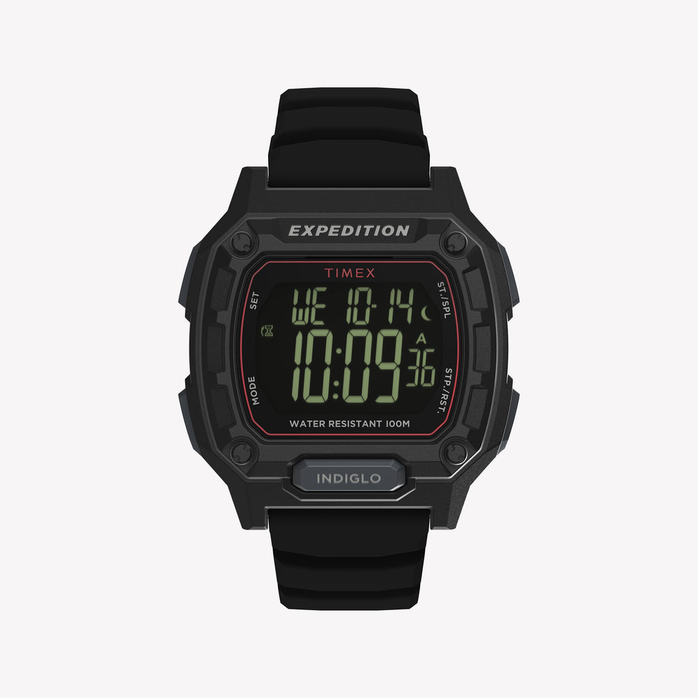 TIMEX Men's Black PC+GF, Black Silicone | TW4B34400