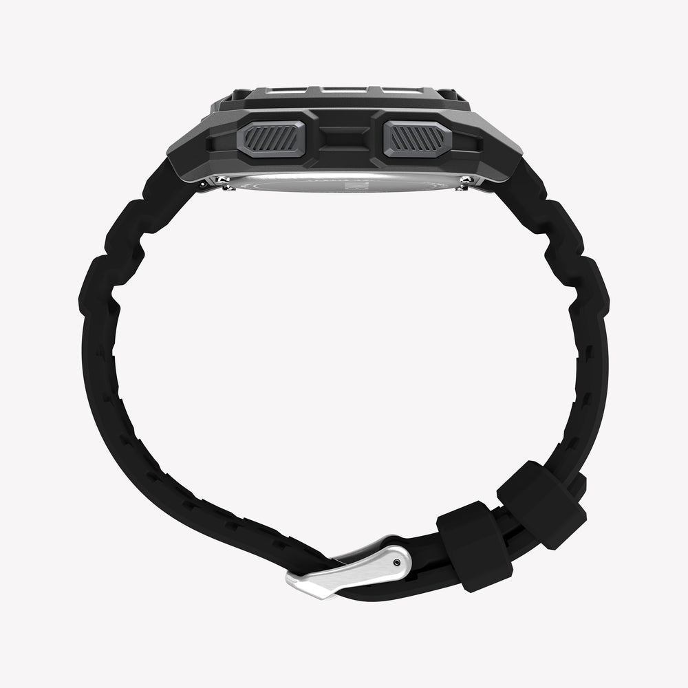 TIMEX Men's Black PC+GF, Black Silicone | TW4B34400