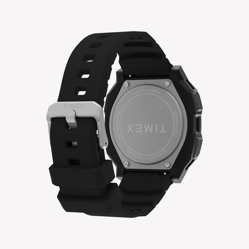 TIMEX Men's Black PC+GF, Black Silicone | TW4B34400